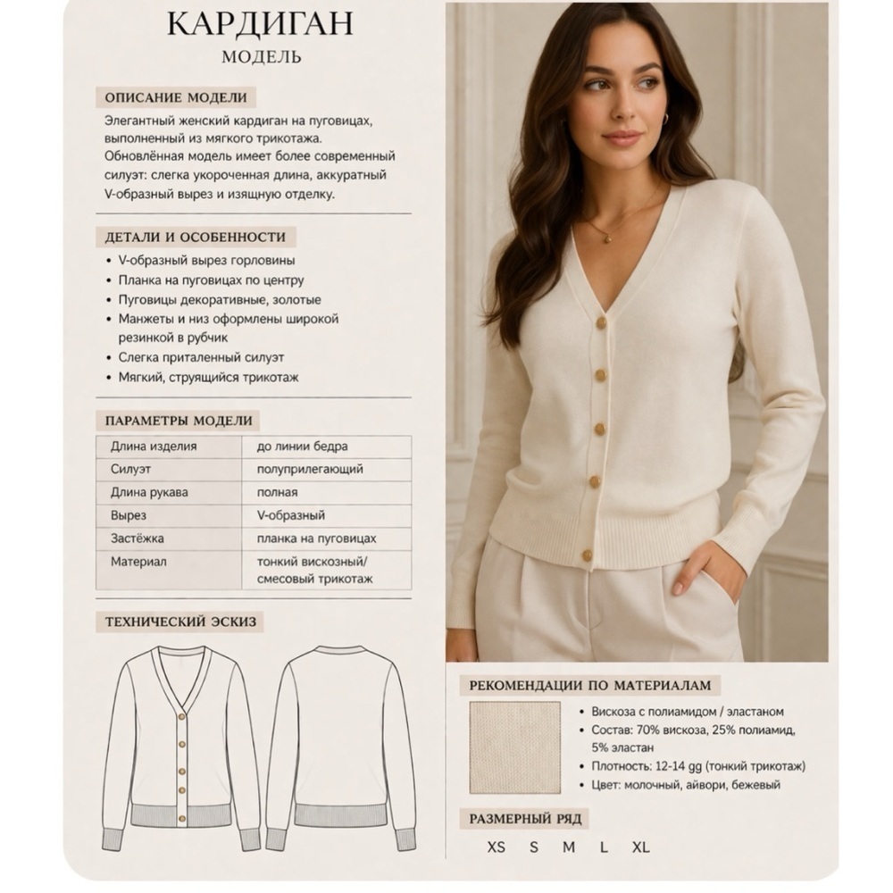 Calvin Klein Cream V-Neck Button Cardigan